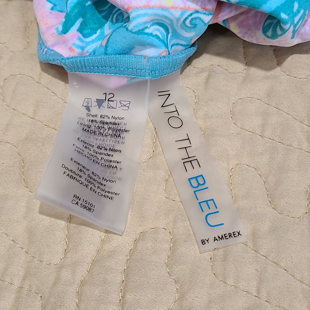 Into the Bleu floral tankini size 12 - Picture 7 of 8
